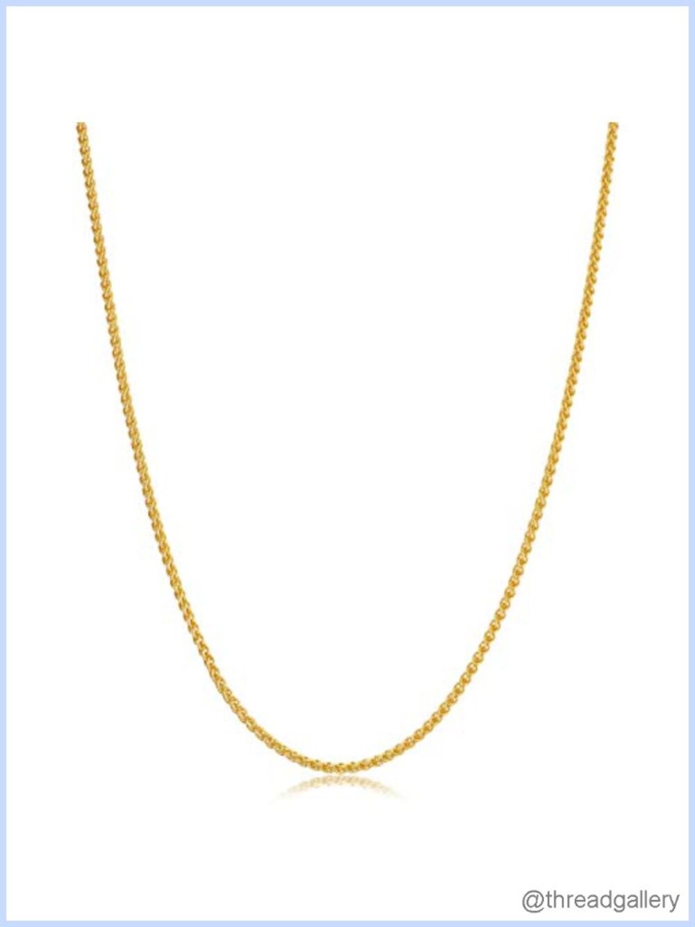 14k Yellow Gold Filled Wheat Chain Necklace Women 1.5mm